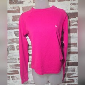 Eddie Bauer Hot Pink Waffle-Knit Long Sleeve Top